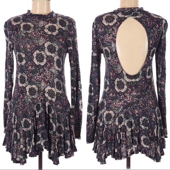 Free People Jersey Annabelle Printed Tunic Dress S - Picture 4 of 9